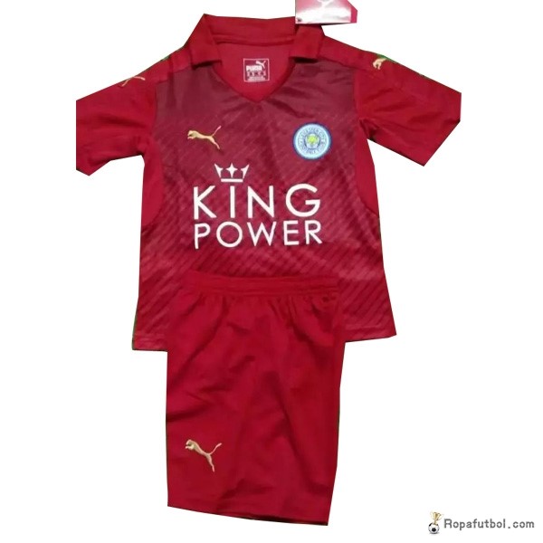 Camiseta Leicester City Replica Segunda Ropa Niños 2016/17 Rojo